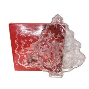 Mikasa Studio Nova Crystal Christmas Tree Shaped Serving Plate